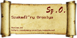 Szakmáry Orsolya névjegykártya