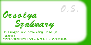 orsolya szakmary business card